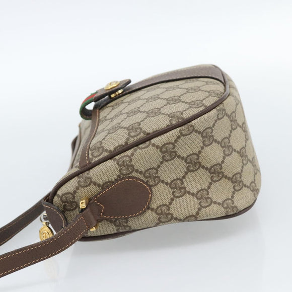 GUCCI GG Supreme Web Sherry Line Bag PVC Beige Gold 89 02 032 Auth 184227