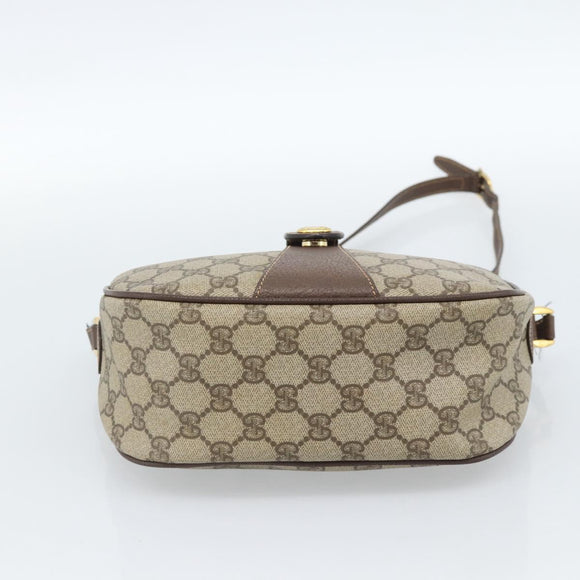 GUCCI GG Supreme Web Sherry Line Bag PVC Beige Gold 89 02 032 Auth 184227