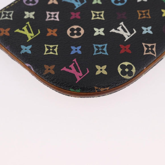 LOUIS VUITTON Monogram Multicolor Pochette MM Purse Black M60031 LV Auth 184231A