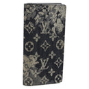 LOUIS VUITTON Tapestry Brazza Portefeuille NM Wallet Navy M80032 LV Auth 184232M-1