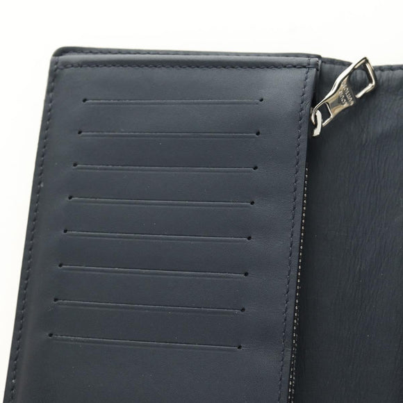 LOUIS VUITTON Tapestry Brazza Portefeuille NM Wallet Navy M80032 LV Auth 184232M