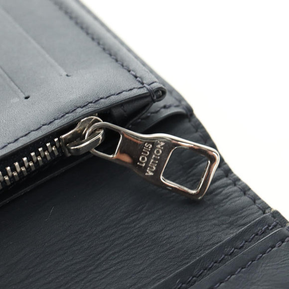 LOUIS VUITTON Tapestry Brazza Portefeuille NM Wallet Navy M80032 LV Auth 184232M