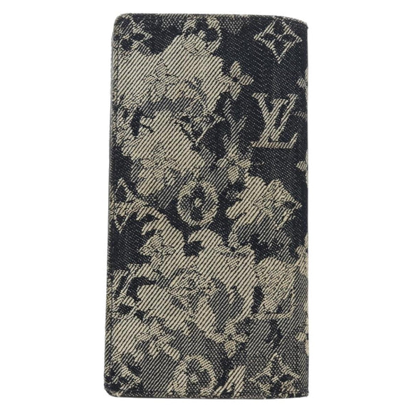 LOUIS VUITTON Tapestry Brazza Portefeuille NM Wallet Navy M80032 LV Auth 184232M
