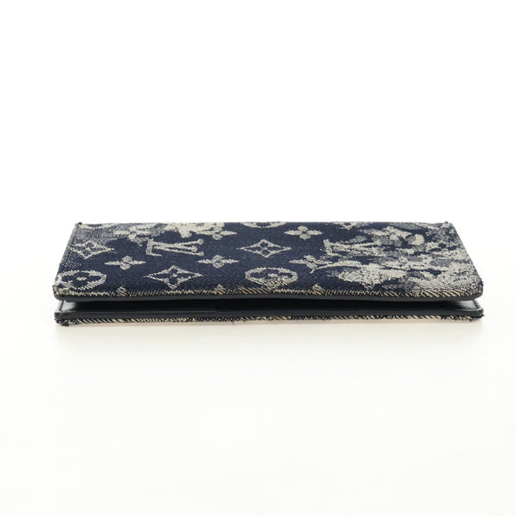 LOUIS VUITTON Tapestry Brazza Portefeuille NM Wallet Navy M80032 LV Auth 184232M