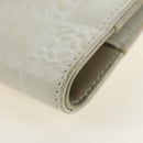 CHANEL icon Chain Shoulder Pouch Lamb Skin White Silver CC Auth 184233A-15