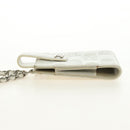 CHANEL icon Chain Shoulder Pouch Lamb Skin White Silver CC Auth 184233A-3