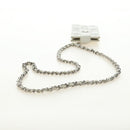 CHANEL icon Chain Shoulder Pouch Lamb Skin White Silver CC Auth 184233A-7