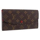 LOUIS VUITTON Monogram Portefeuille Emilie Long Wallet Red M60136 LV Auth 184234-1