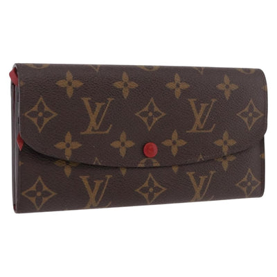 LOUIS VUITTON Monogram Portefeuille Emilie Long Wallet Red M60136 LV Auth 184234