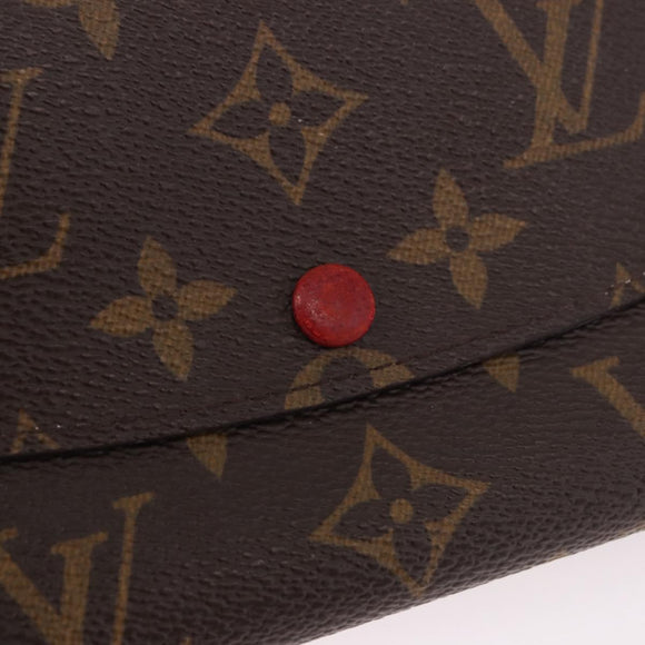 LOUIS VUITTON Monogram Portefeuille Emilie Long Wallet Red M60136 LV Auth 184234