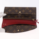 LOUIS VUITTON Monogram Portefeuille Emilie Long Wallet Red M60136 LV Auth 184234-8