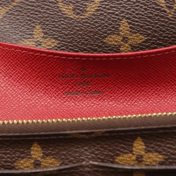 LOUIS VUITTON Monogram Portefeuille Emilie Long Wallet Red M60136 LV Auth 184234