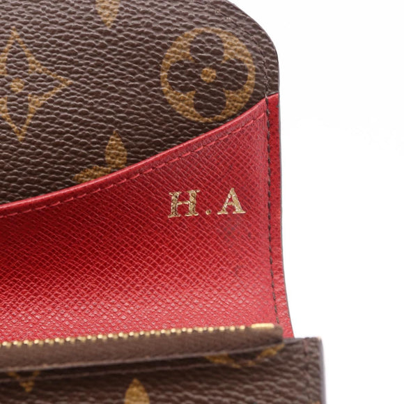 LOUIS VUITTON Monogram Portefeuille Emilie Long Wallet Red M60136 LV Auth 184234