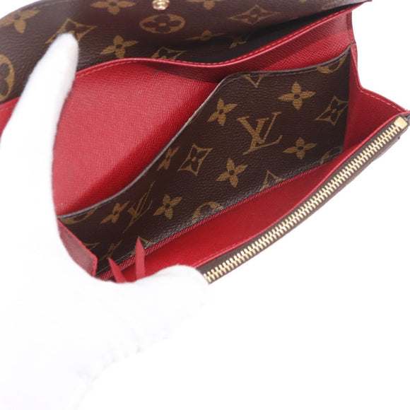 LOUIS VUITTON Monogram Portefeuille Emilie Long Wallet Red M60136 LV Auth 184234