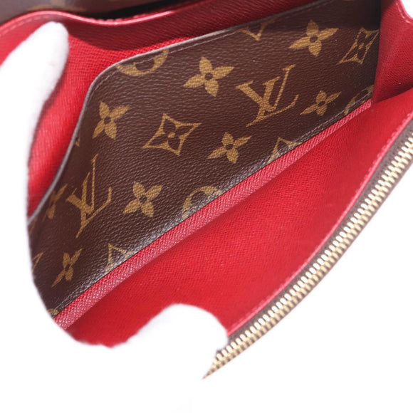 LOUIS VUITTON Monogram Portefeuille Emilie Long Wallet Red M60136 LV Auth 184234