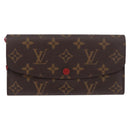 LOUIS VUITTON Monogram Portefeuille Emilie Long Wallet Red M60136 LV Auth 184234-13