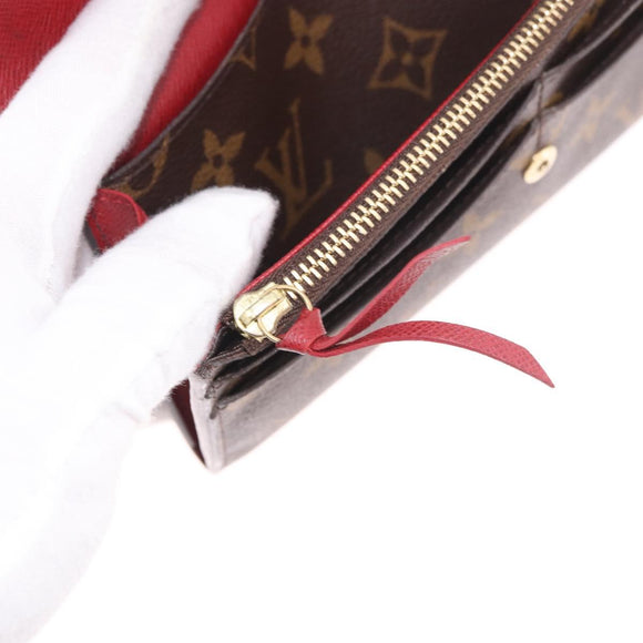 LOUIS VUITTON Monogram Portefeuille Emilie Long Wallet Red M60136 LV Auth 184234