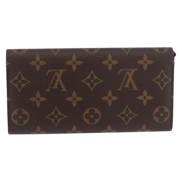 LOUIS VUITTON Monogram Portefeuille Emilie Long Wallet Red M60136 LV Auth 184234