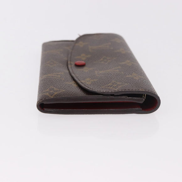 LOUIS VUITTON Monogram Portefeuille Emilie Long Wallet Red M60136 LV Auth 184234