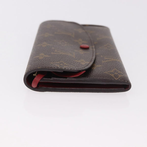 LOUIS VUITTON Monogram Portefeuille Emilie Long Wallet Red M60136 LV Auth 184234