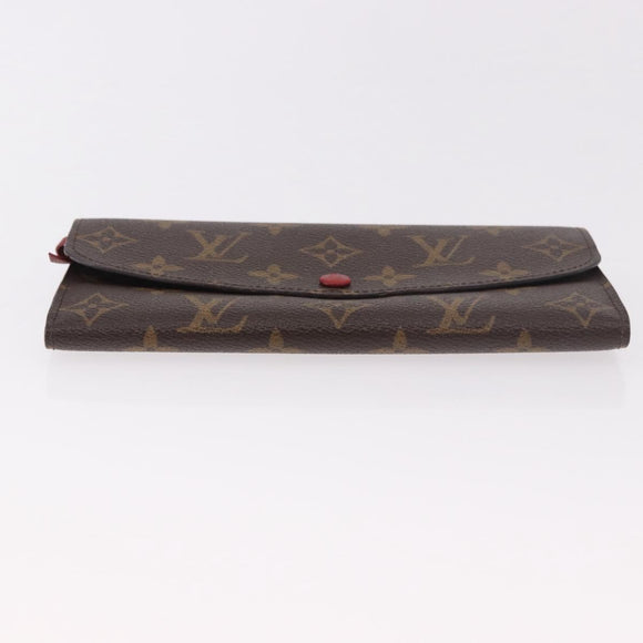 LOUIS VUITTON Monogram Portefeuille Emilie Long Wallet Red M60136 LV Auth 184234