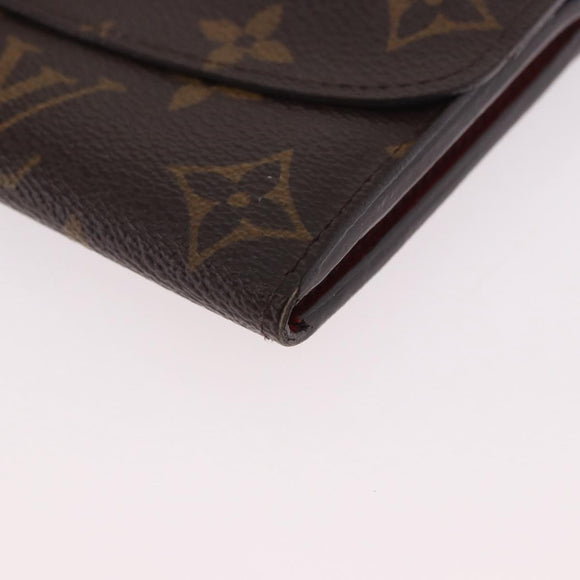 LOUIS VUITTON Monogram Portefeuille Emilie Long Wallet Red M60136 LV Auth 184234