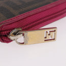 FENDI Zucca Canvas Long Wallet PVC Black Brown Auth 184235A-8