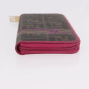 FENDI Zucca Canvas Long Wallet PVC Black Brown Auth 184235A-3