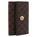 CELINE Macadam Canvas Key Case PVC Leather Black Gold Auth 184236V-1