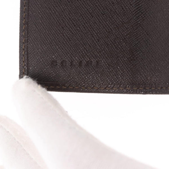 CELINE Macadam Canvas Key Case PVC Leather Black Gold Auth 184236V