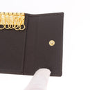 CELINE Macadam Canvas Key Case PVC Leather Black Gold Auth 184236V-20