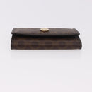 CELINE Macadam Canvas Key Case PVC Leather Black Gold Auth 184236V-4