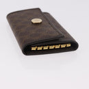 CELINE Macadam Canvas Key Case PVC Leather Black Gold Auth 184236V-5