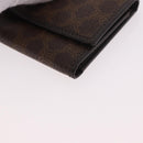 CELINE Macadam Canvas Key Case PVC Leather Black Gold Auth 184236V-7
