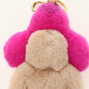 LOUIS VUITTON Vivienne Vison Bag Charm Fur Beige Pink M00870 LV Auth 184237SM-9