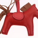 HERMES Rodeo PM Charm Leather Red Auth 184238M-9