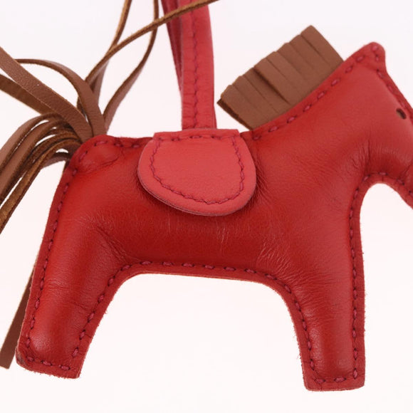 HERMES Rodeo PM Charm Leather Red Auth 184238M