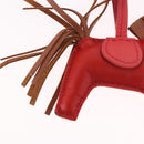 HERMES Rodeo PM Charm Leather Red Auth 184238M-10