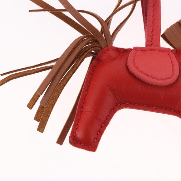 HERMES Rodeo PM Charm Leather Red Auth 184238M