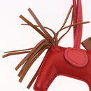 HERMES Rodeo PM Charm Leather Red Auth 184238M-14