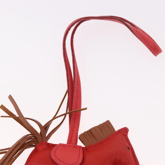 HERMES Rodeo PM Charm Leather Red Auth 184238M