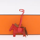 HERMES Rodeo PM Charm Leather Red Auth 184238M-12