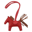 HERMES Rodeo PM Charm Leather Red Auth 184238M-13