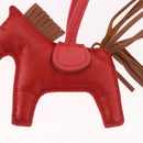 HERMES Rodeo PM Charm Leather Red Auth 184238M-3