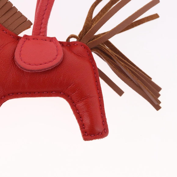 HERMES Rodeo PM Charm Leather Red Auth 184238M