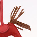 HERMES Rodeo PM Charm Leather Red Auth 184238M-5