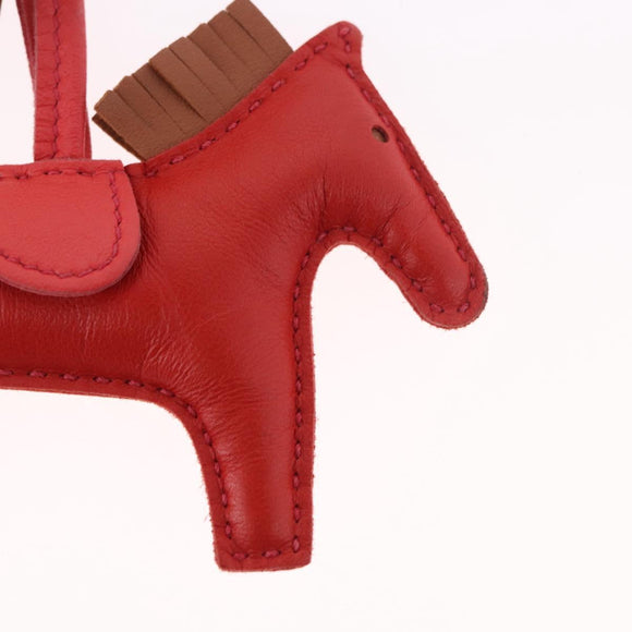 HERMES Rodeo PM Charm Leather Red Auth 184238M