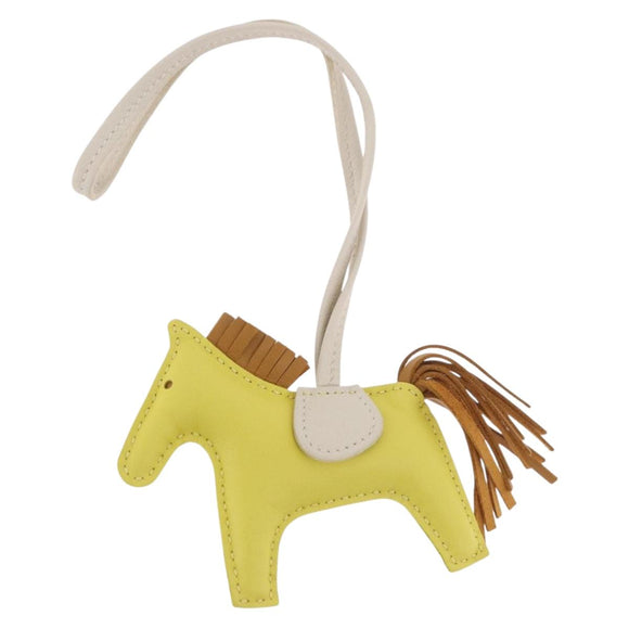 HERMES Rodeo PM Charm Leather Yellow Auth 184239M