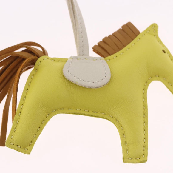 HERMES Rodeo PM Charm Leather Yellow Auth 184239M