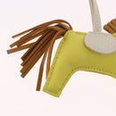 HERMES Rodeo PM Charm Leather Yellow Auth 184239M-11